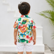 Boys Floral Print Half Sleeve Shirt