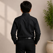 Little Trends Boys Plain Full Sleeve Casual Shirt | Classic Solid Color Cotton Blend Shirt |