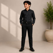 Little Trends Boys Plain Full Sleeve Casual Shirt | Classic Solid Color Cotton Blend Shirt |