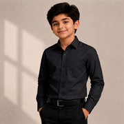Little Trends Boys Plain Full Sleeve Casual Shirt | Classic Solid Color Cotton Blend Shirt |