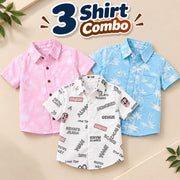 Little Trends Kids Designer Shirt Combo Pack of 3 | Stylish Printed Shirts for Boys