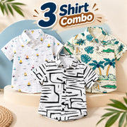 Little Trends Kids Designer Shirt Combo Pack of 3 | Trendy Printed Shirts for Boys