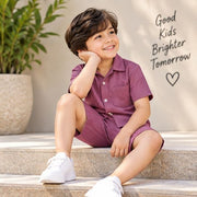 Kids Pink Half Sleeve Shirt & Shorts Set